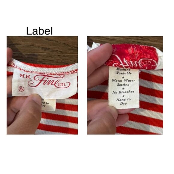 60s vintage nautical anchor embroidered red white striped sailor tank top blouse - Picture 8 of 8